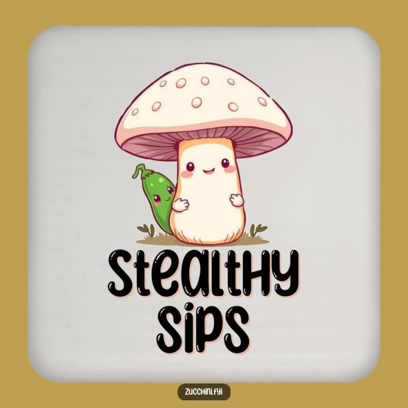 Funny Shy Zucchini Coasters: Protect Surfaces with Veggie Humor