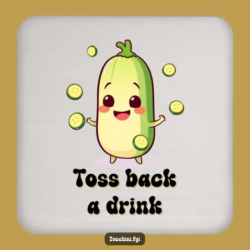 Funny Zucchini Coaster Set: Juggling Protection, Perfect Bar Funny Gift