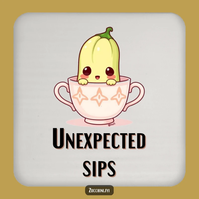 Funny Zucchini Surprise Coaster Set: Quirky Protection for Your Surfaces