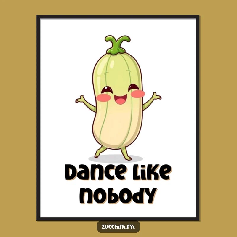 Funny Spiralized Zucchini Dance Poster: Add Joyful Art to Walls