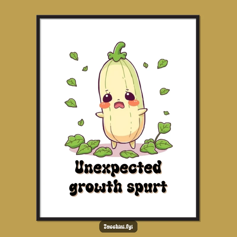 Funny Startled Zucchini Poster: Hilarious Wall Art for Shockingly Good Decor