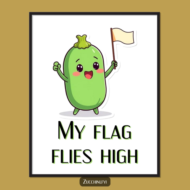 Funny Zucchini Flag Poster - Humorous Vegetable Art for Enthusiastic Decor