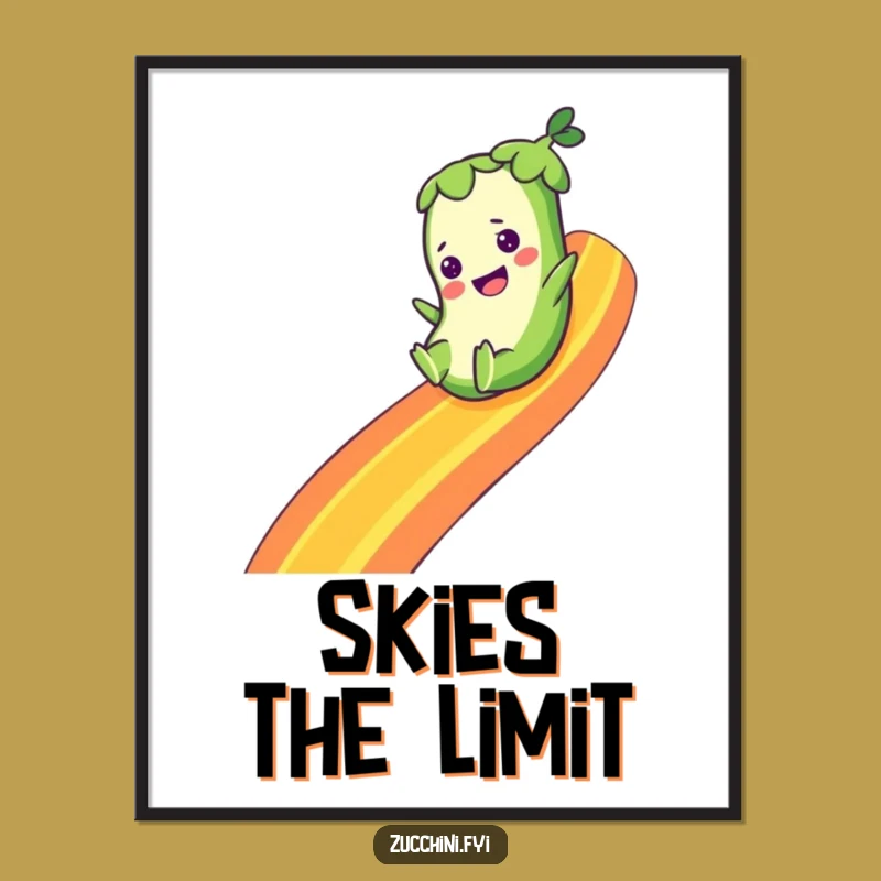 Funny Zucchini Rainbow Poster - Humorous Vegetable Art for Dreamy Decor