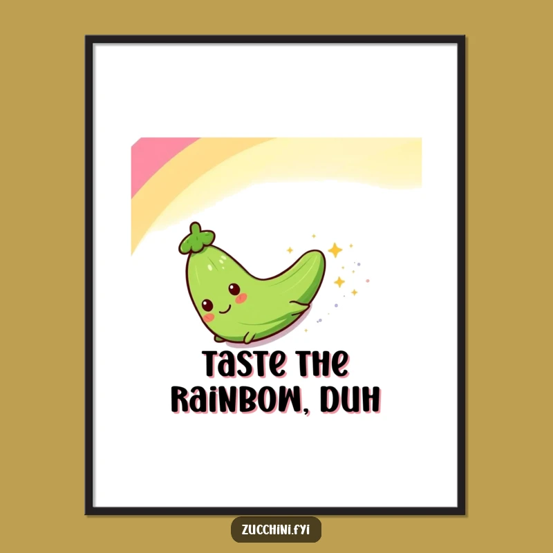Funny Zucchini Rainbow Slide Poster: Brighten Your Walls with this Hilarious Art Print