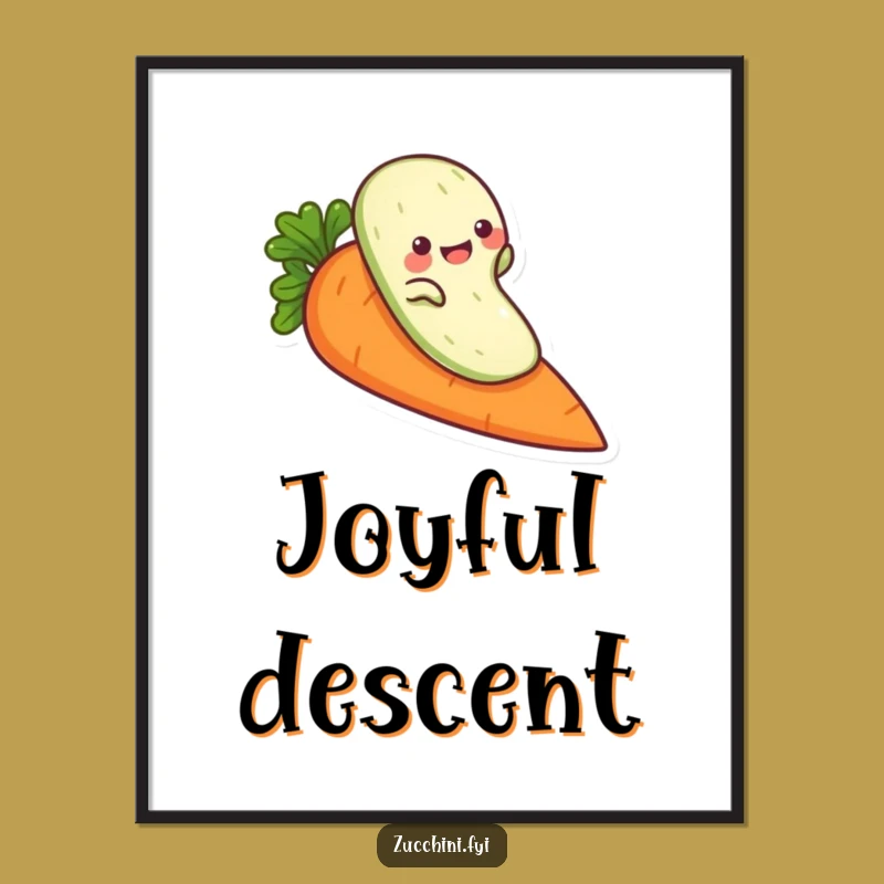 Funny Zucchini Carrot Slide Poster: Playful Veggie Art for Hilarious Decor