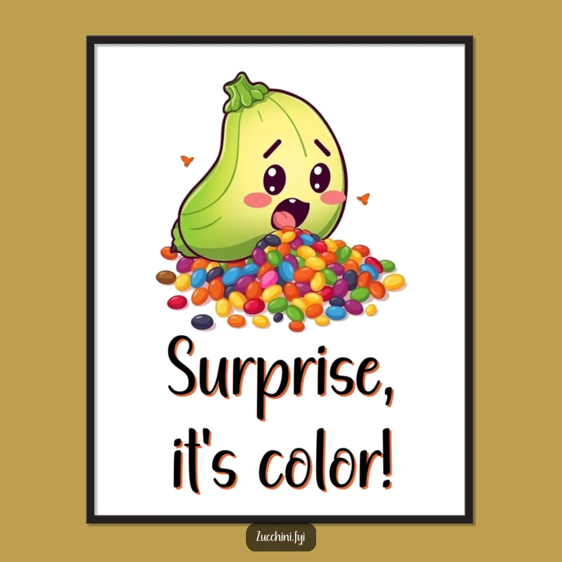 Funny Zucchini Seed Spill Poster: Add a Splash of Comedic Color