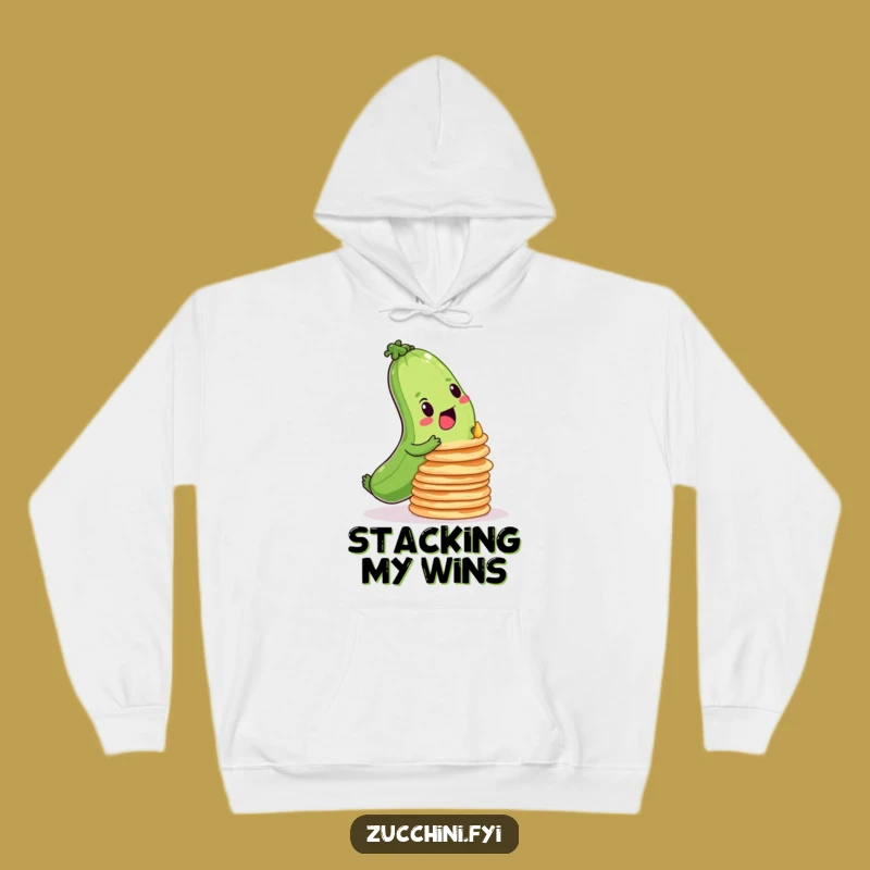Cozy Funny Zucchini Pancake Hoodie: Warm Up with Determined Vibes
