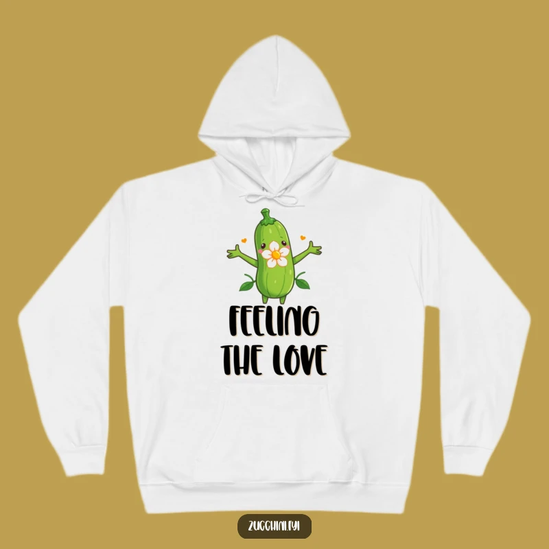 Funny Zucchini Flower Embrace Hoodie: Cozy Nature Hug - Cozy Funny Gift