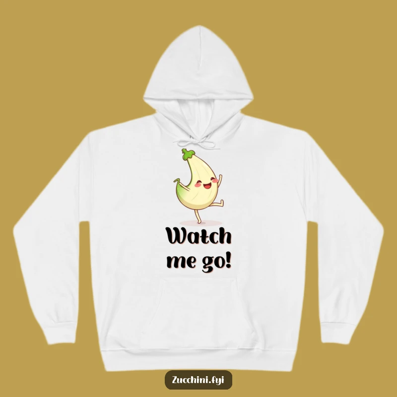 Funny Cartwheeling Zucchini Hoodie: Cozy Acrobatics - Cozy Funny Gift