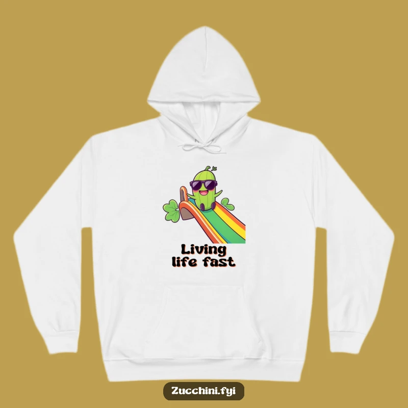 Funny Giggling Zucchini Rainbow Slide Hoodie: Stay Cozy and Cool!