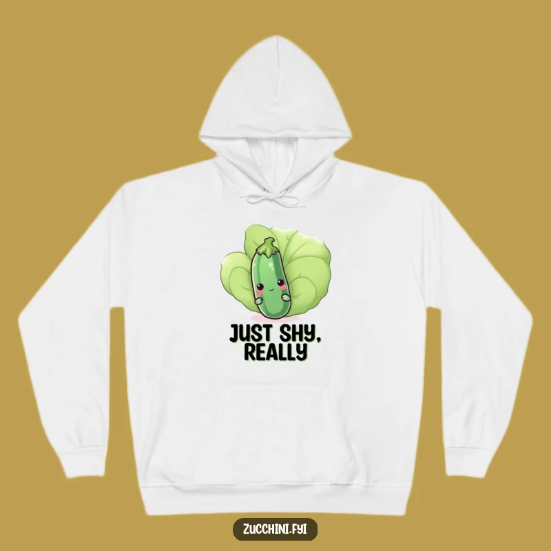 Funny Kawaii Zucchini Hoodie - Cozy Shy Veggie Sweatshirt Gift