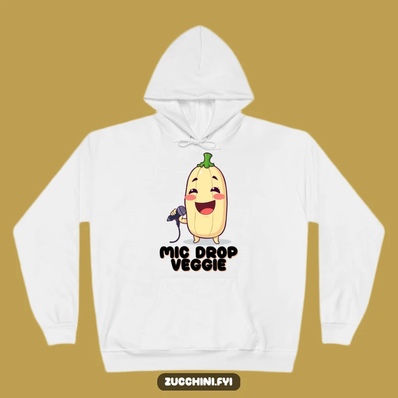 Funny Singing Zucchini Hoodie: Cozy Rockstar Veggie Sweatshirt, Perfect Warm & Humorous Gift