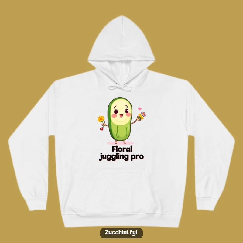 Funny Zucchini Flower Juggler Hoodie: Cozy Up with Garden Comedy