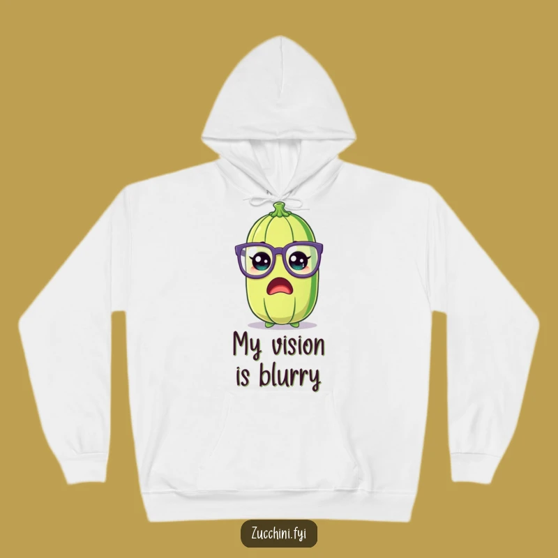 Funny Zucchini Hoodie: Shocked Veggie with Silly Glasses, Cozy Gift