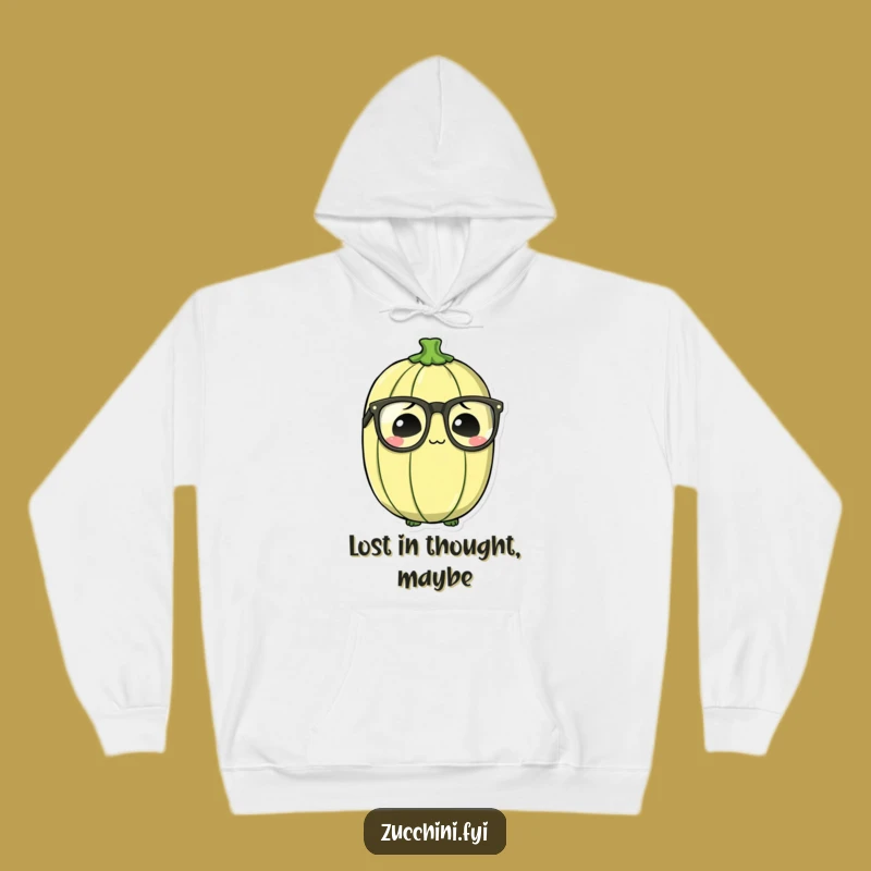 Funny Bewildered Zucchini Hoodie: Cozy Oversized Specs Sweatshirt, Humorous Gift!