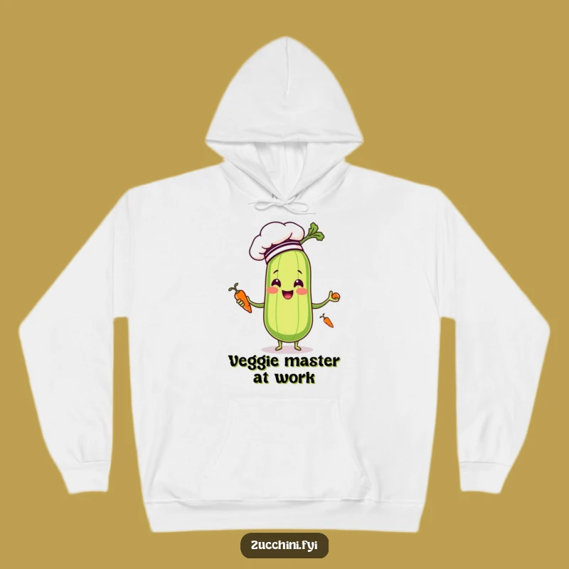 Cozy Funny Zucchini Chef Hoodie - Warm Vegetable Juggling Gift Apparel