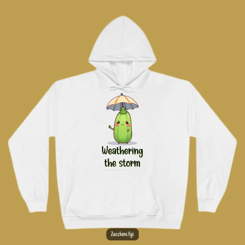 Cozy Funny Confused Zucchini Hoodie - Warm Umbrella Veggie Gift