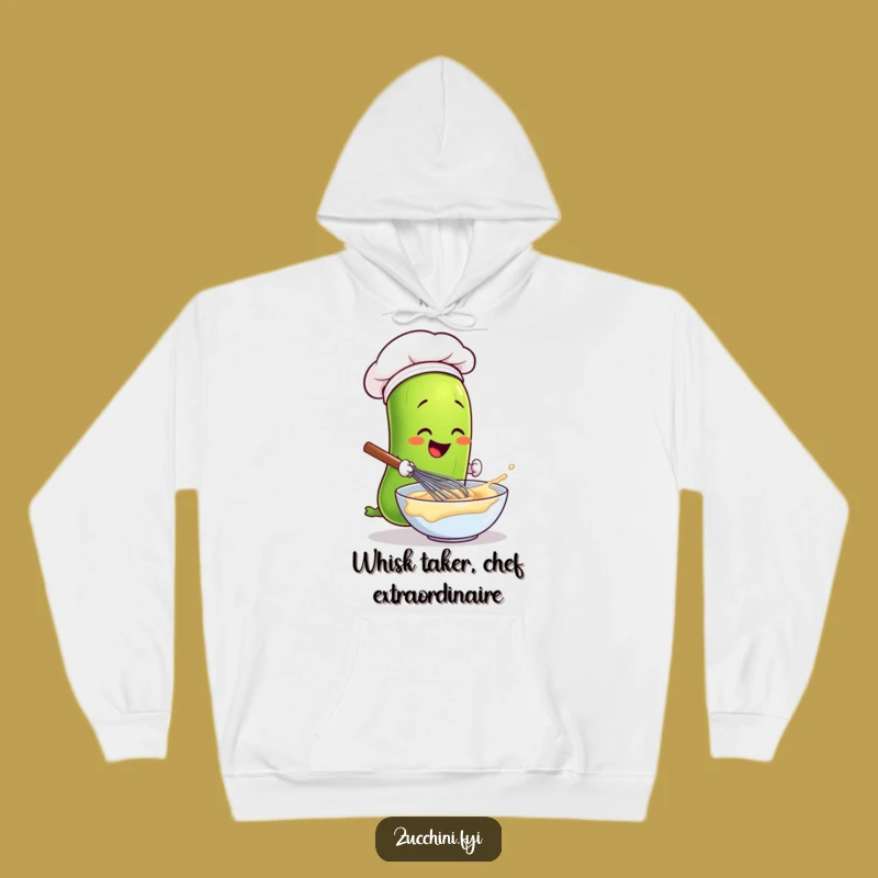 Funny Chef Zucchini Hoodie - Cozy Veggie Cooking Humor Sweatshirt