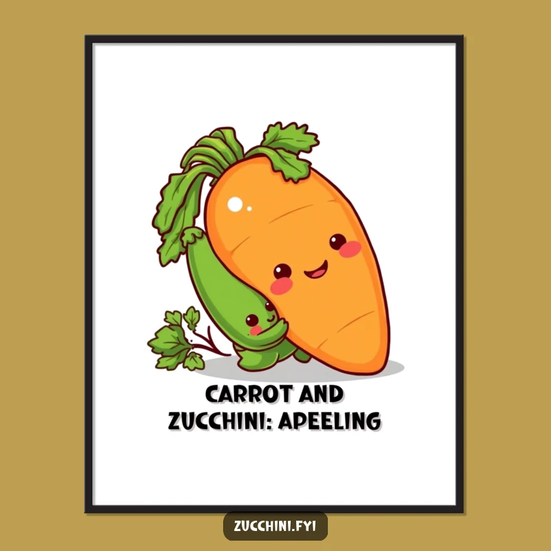 Free Printable Wall Art: Zucchini & Carrot Peek, Funny Downloadable Quirky Decor