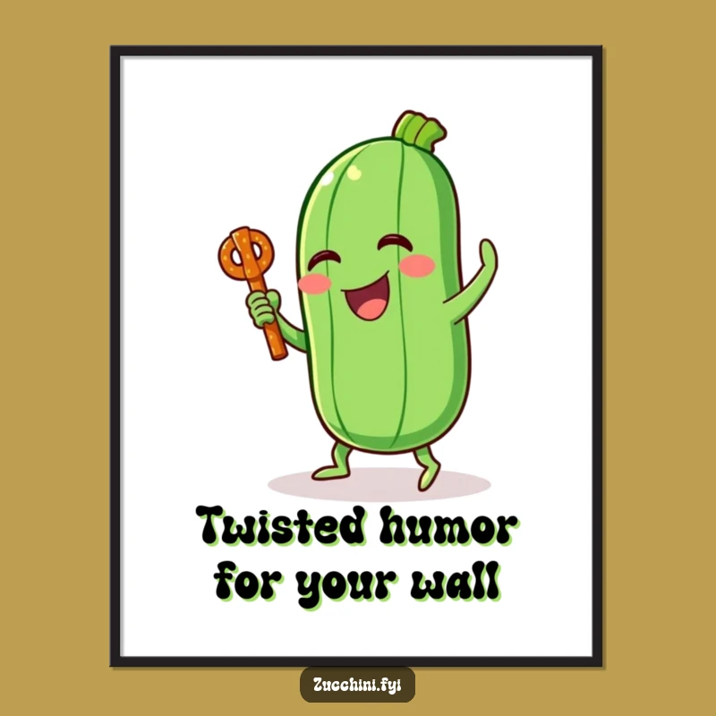 Free Printable Wall Art: Dancing Zucchini Fun - Quirky Veggie Downloadable Art Decor