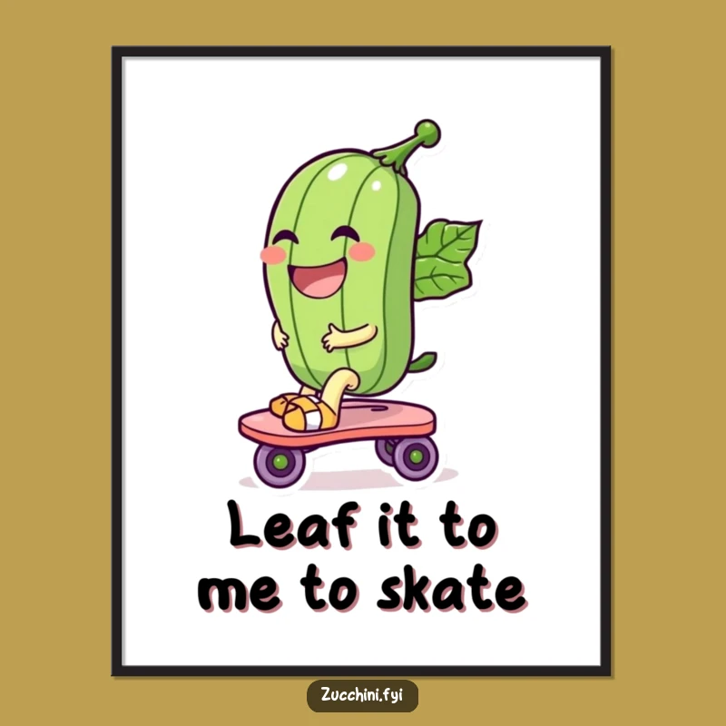 Free Printable Wall Art: Roller Skate Zucchini Fun for Your Hilarious Downloadable Decor!