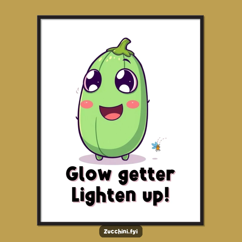 Funny Free Printable Zucchini Wall Art: Laughing Firefly Humorous Downloadable Art