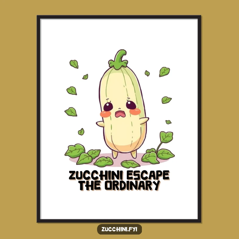 Funny Startled Zucchini Wall Art Free Printable - Hilarious Downloadable Decor for a Quirky Touch