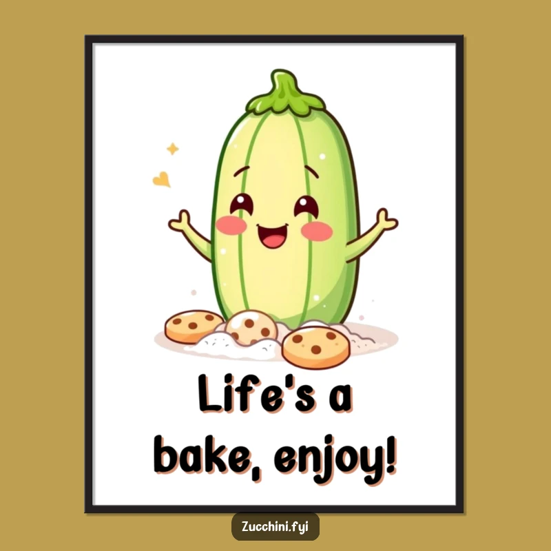 Funny Free Printable Zucchini Wall Art: Joking Baker Downloadable Decor for Kitchens