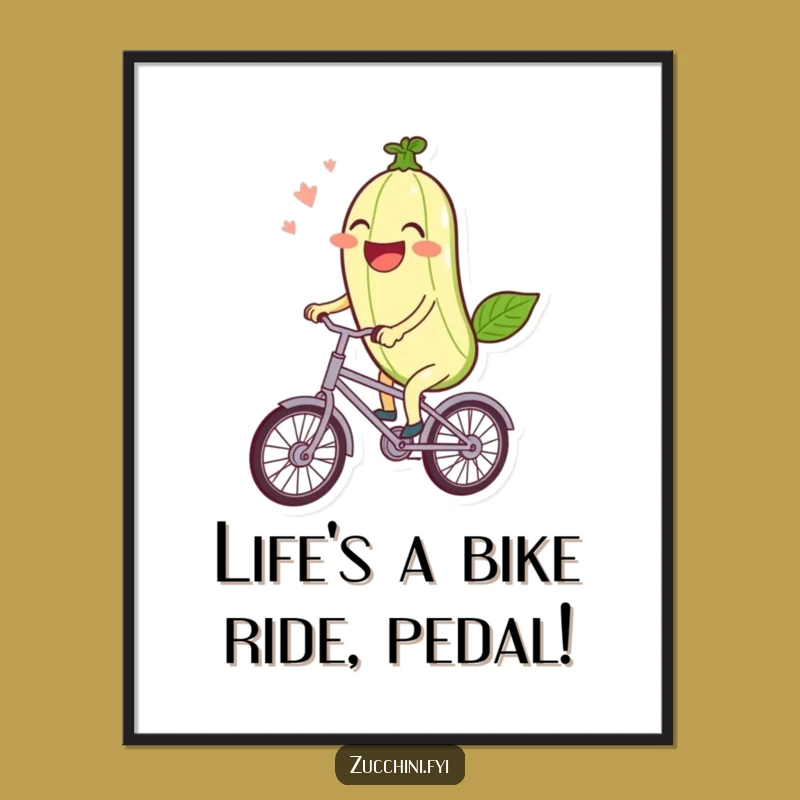 Free Printable Wall Art: Laughing Zucchini on Bicycle
