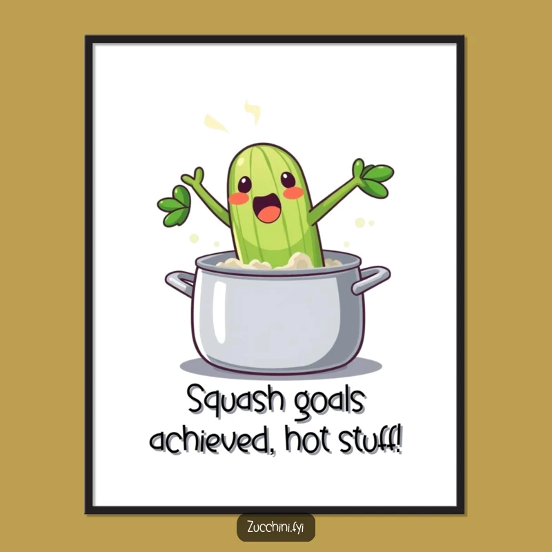 Funny Free Printable Wall Art: Zucchini's Splashy Entrance - Downloadable & Hilarious!