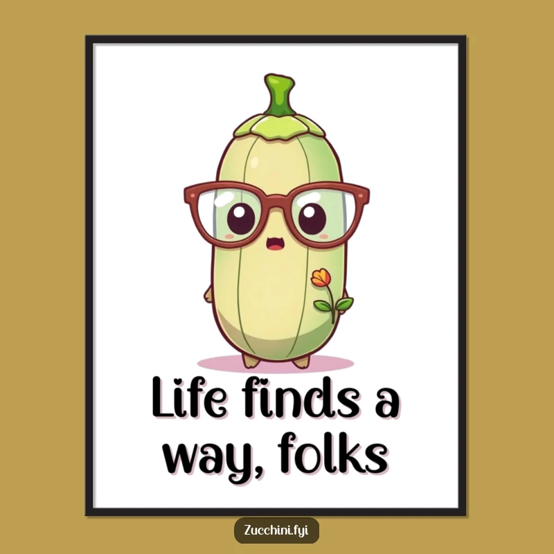 Surprised Zucchini Free Printable Wall Art: Whimsical Downloadable Veggie & Sprout Art!