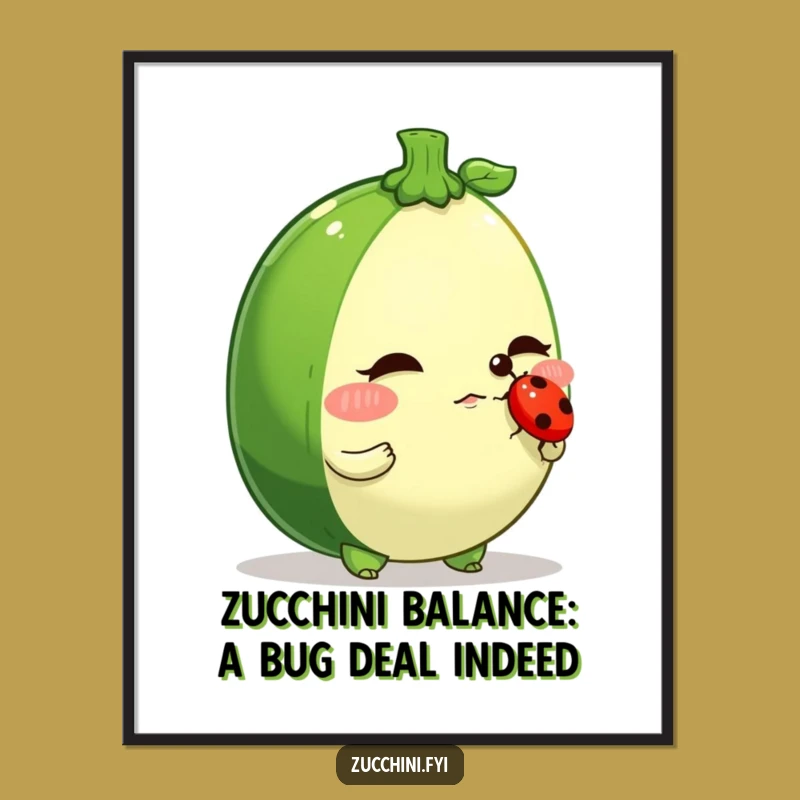 Free Printable Wall Art: Zucchini Ladybug Balance, Skillful Decor, Humorous Art