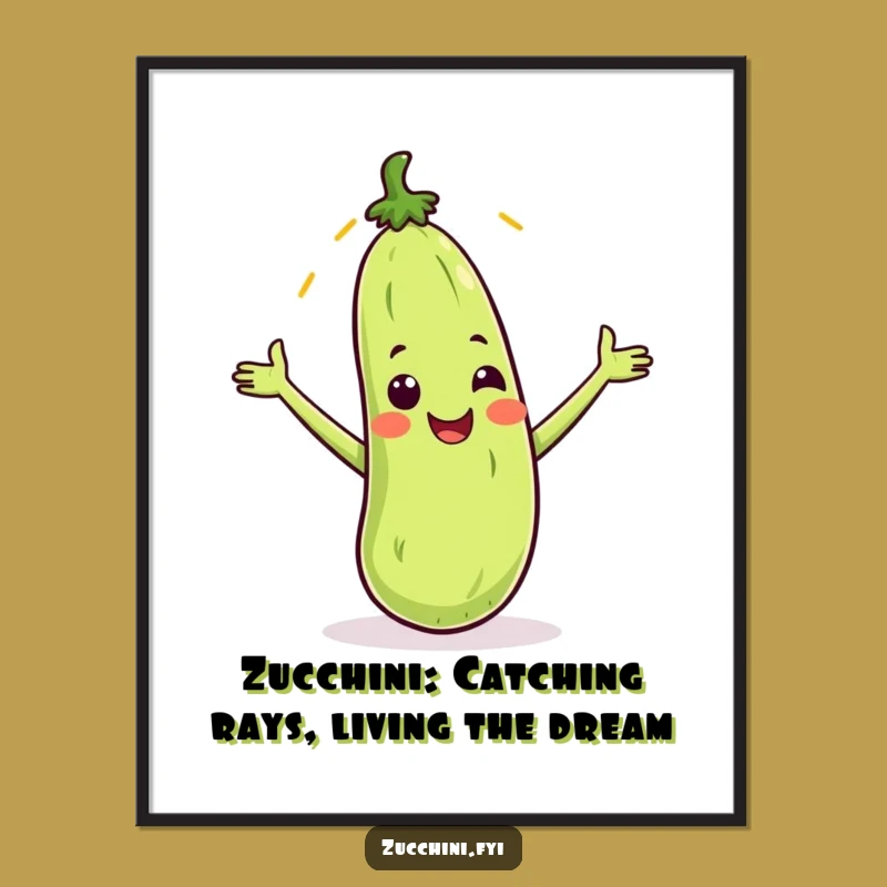 Funny Free Printable Wall Art: Zucchini Sunbeam Catcher - Humorous Downloadable Uplifting Decor Gift