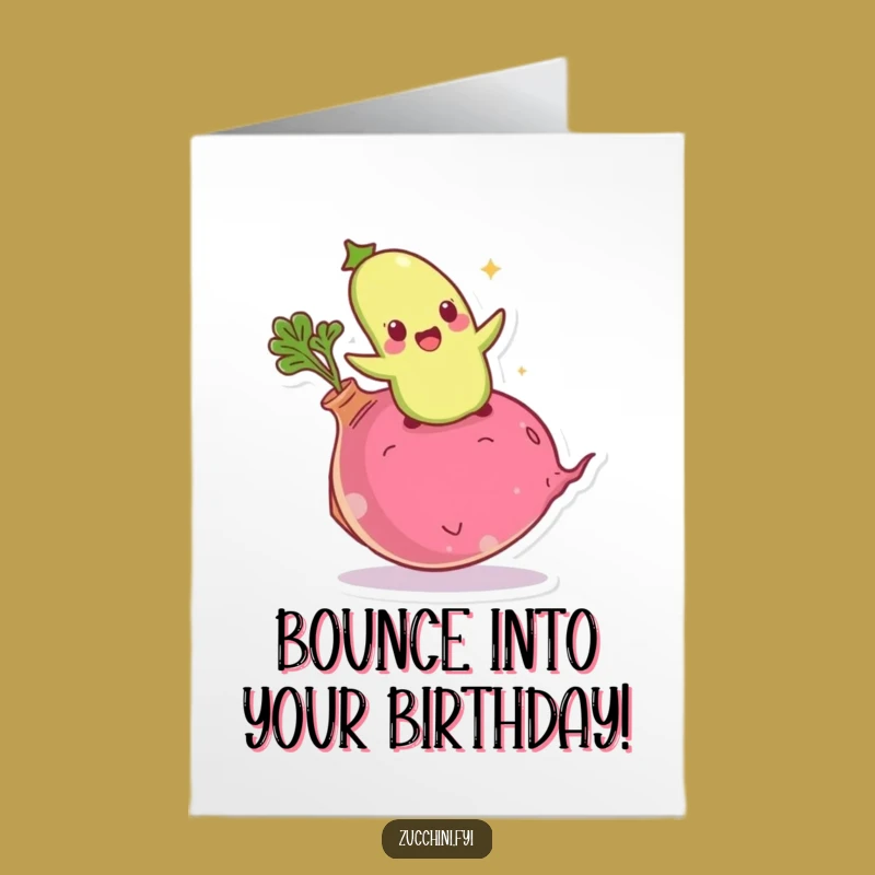 Giddy Zucchini Birthday Card Free Printable - Bouncing Fun Humorous Downloadable Gift