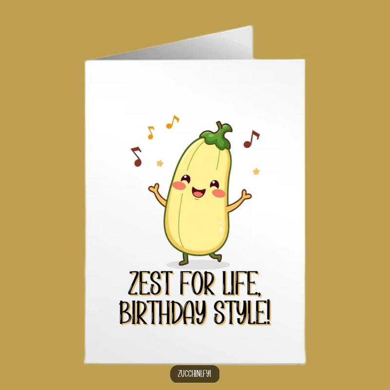 Free Printable Birthday Card: Funny Zucchini Jig Dancing Download for a Hilarious Celebration!