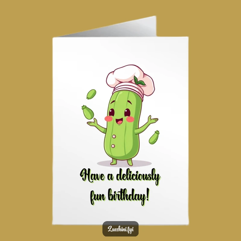 Free Printable Birthday Card: Glee Chef Zucchini Juggling Download for a Tasty Celebration!