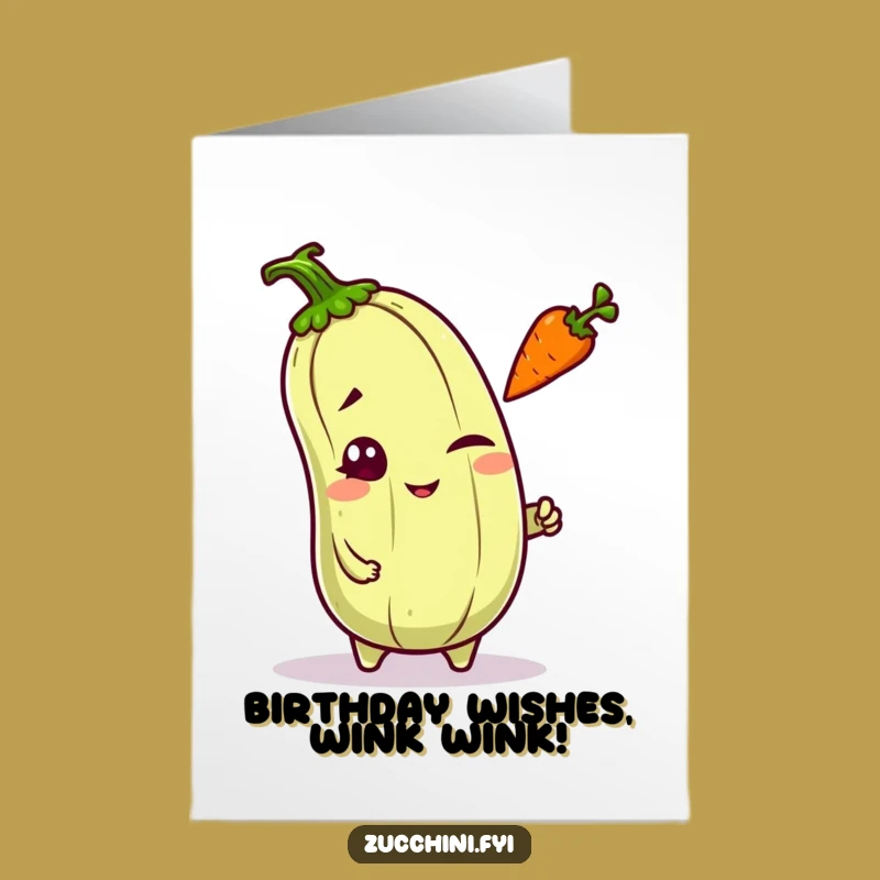 Free Printable Birthday Card: Mischievous Zucchini Carrot Toss - Funny DIY Gift