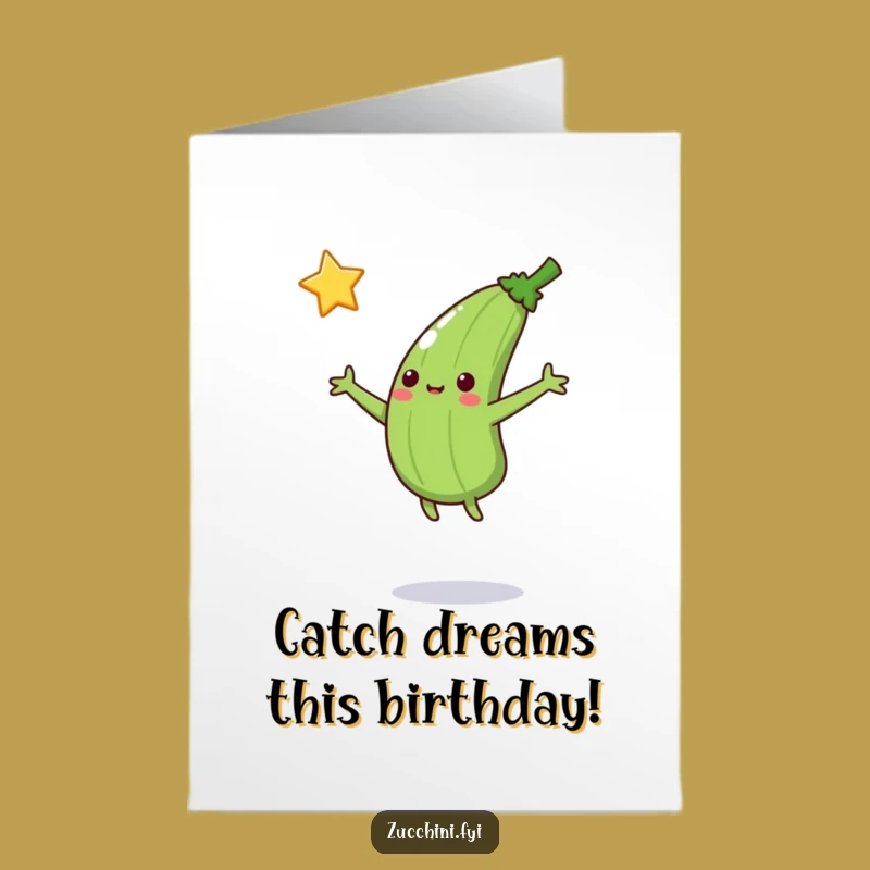 Free Printable Birthday Card: Zucchini Catches Star, Hilarious Downloadable Wish Gift