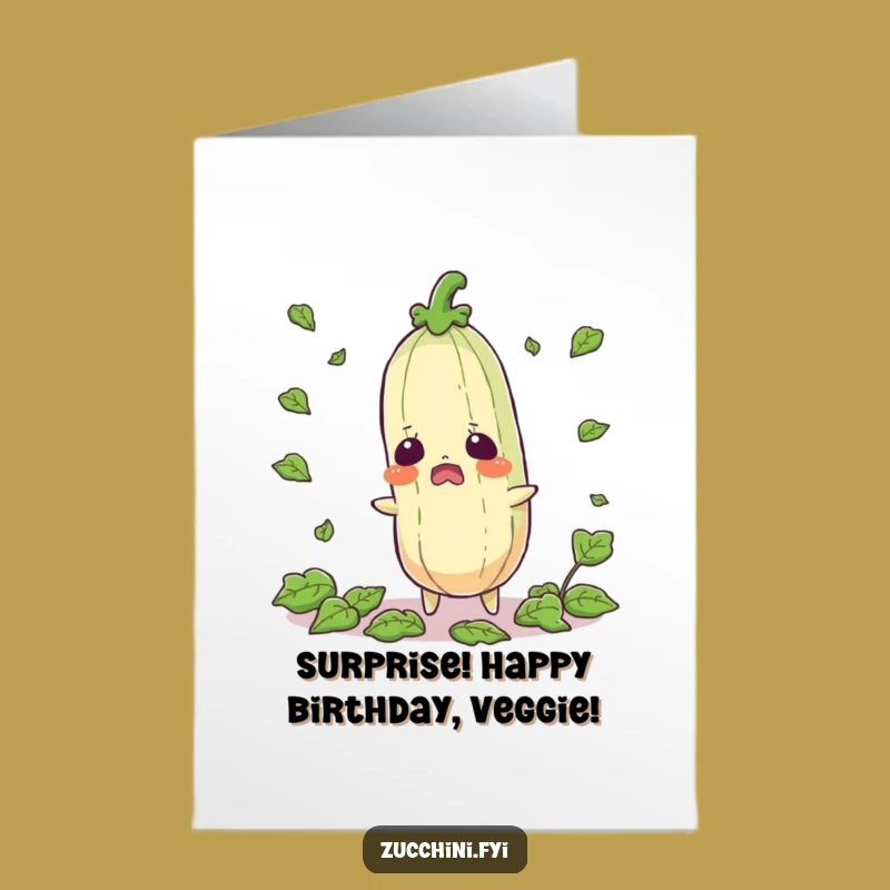 Funny Startled Zucchini Birthday Card Free Printable - Shockingly Humorous Downloadable Gift