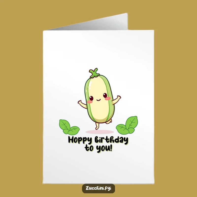 Free Printable Birthday Card: Happy Zucchini Hop - Funny DIY Downloadable Gift