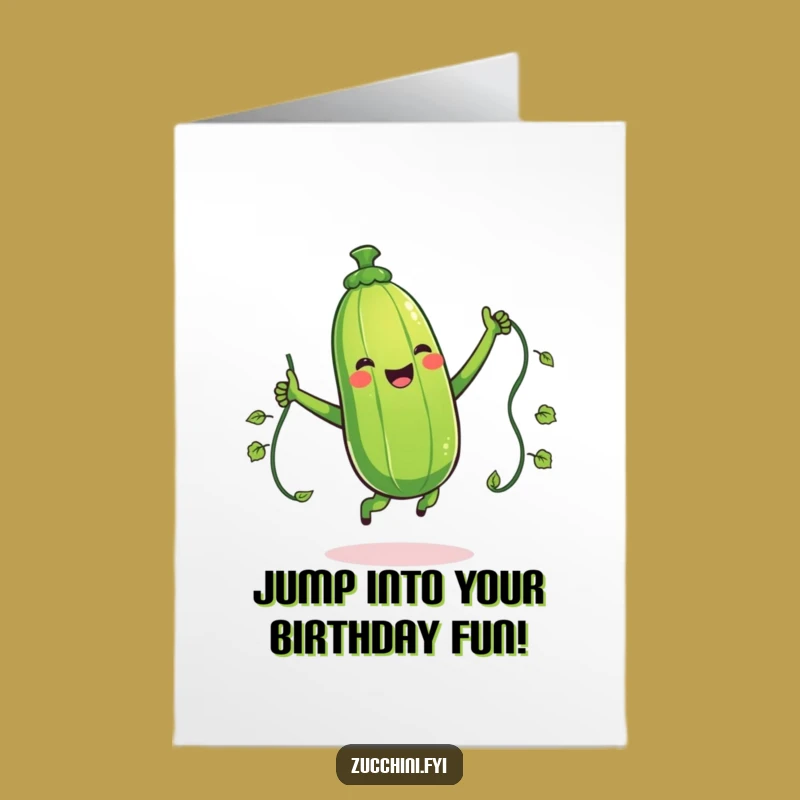 Free Printable Birthday Card: Jumping Zucchini Fun for a Hilarious Downloadable Gift!