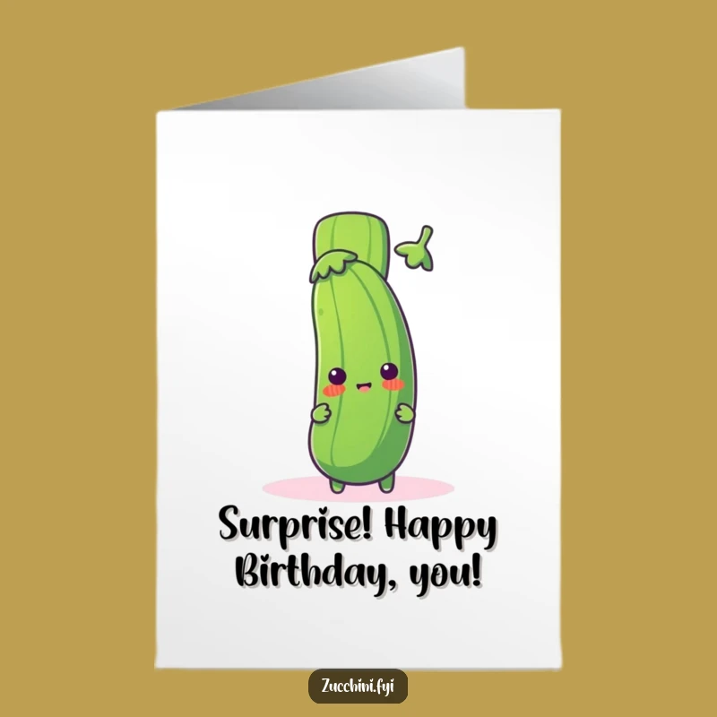 Free Printable Birthday Card: Zucchini Peeking, Funny DIY Downloadable Gift!