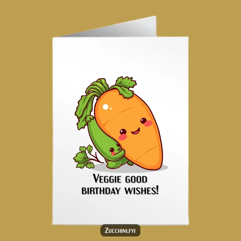Free Printable Birthday Card: Sneaky Zucchini & Carrot, Funny Gift