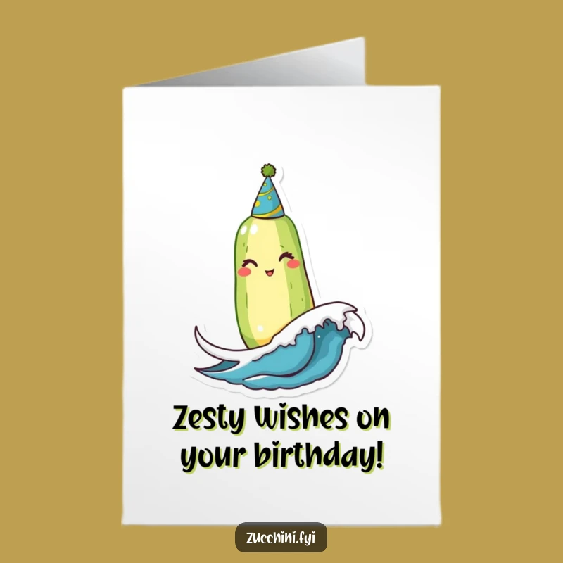 Free Printable Birthday Card: Winking Zucchini Party, Hilarious Downloadable Gift for Laughter