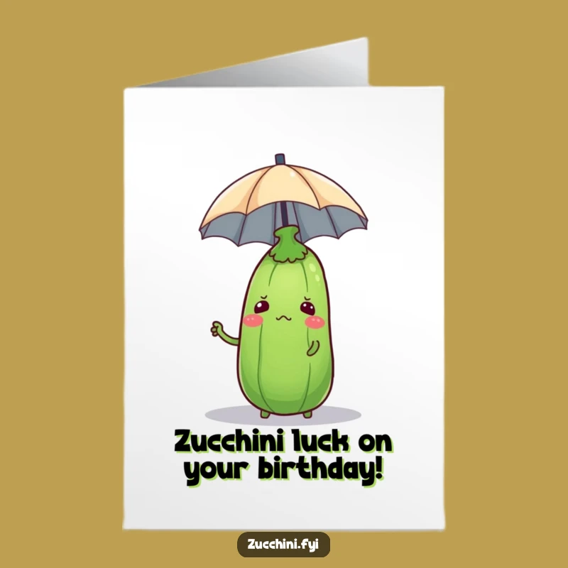 Free Printable Confused Zucchini Birthday Card: Funny Wobbly Veggie Downloadable Gift
