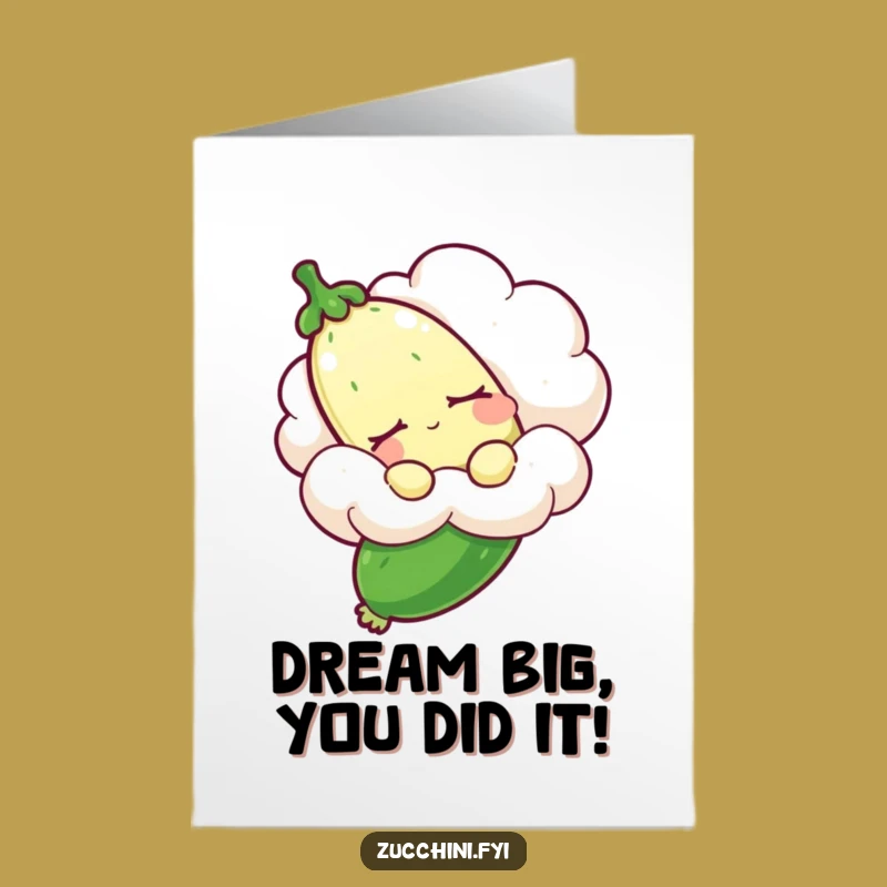 Free Printable Congrats Card: Zucchini Cloud Journey Funny Downloadable Gift