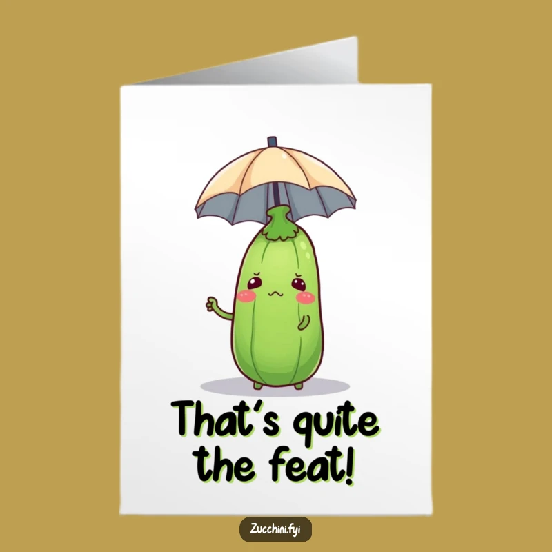 Free Printable Confused Zucchini Congrats Card: Funny Wobbly Veggie Downloadable Gift