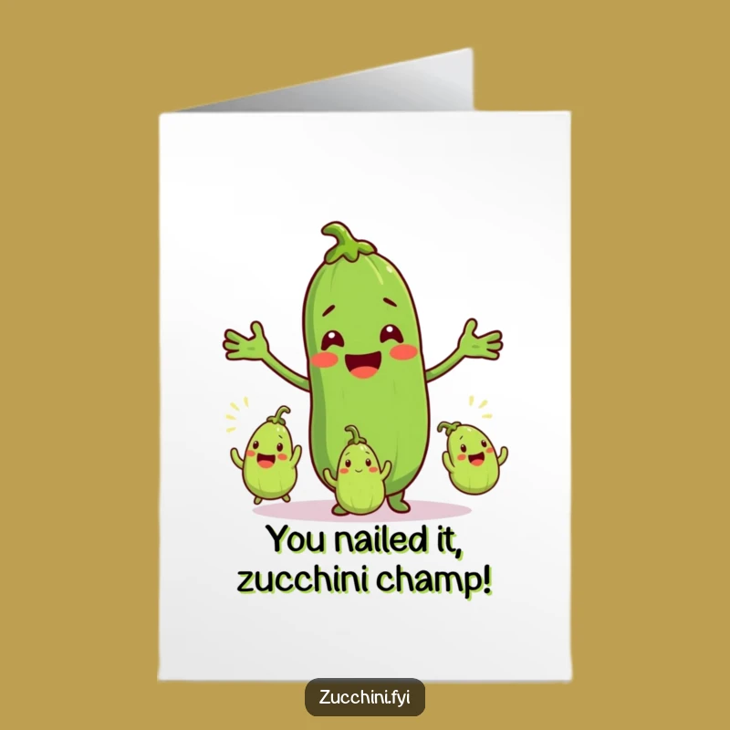 Free Printable Congrats Card: Juggling Zucchini Success for Your Hilarious Downloadable Gift!