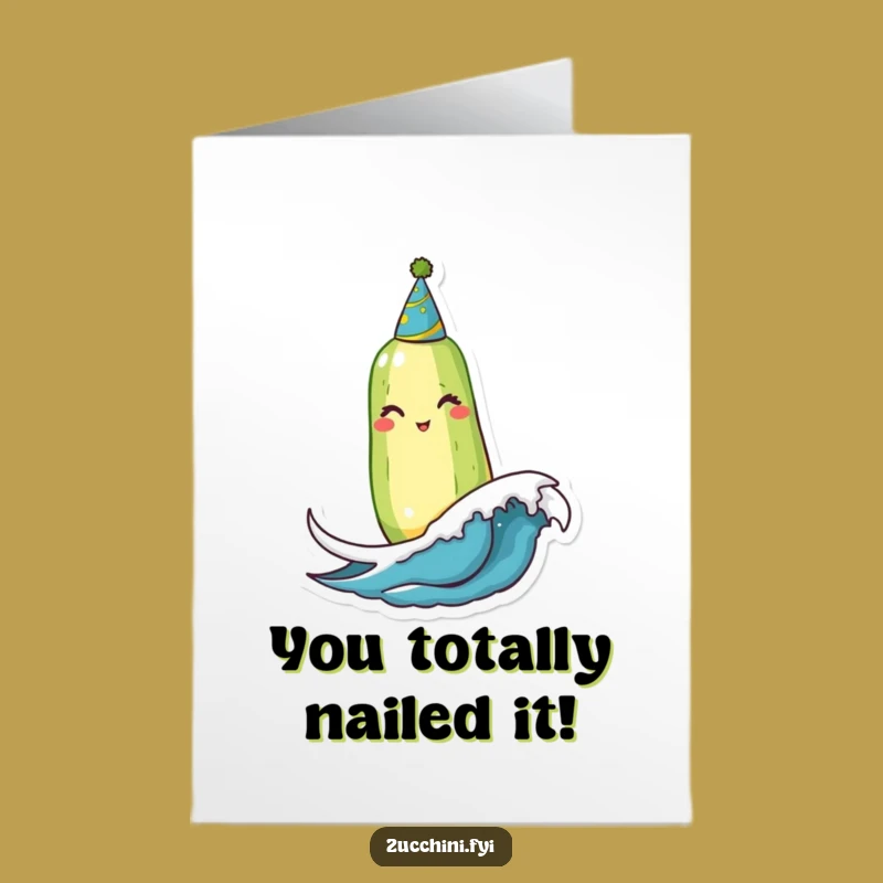 Free Printable Congrats Card: Winking Zucchini Celebrates, Hilarious Downloadable Gift for Any Occasion