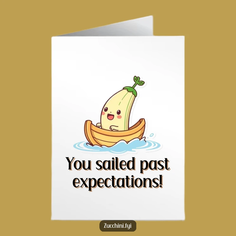 Free Printable Congrats Card: Zucchini Boat Sail, Unique Downloadable Gift!